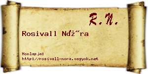 Rosivall Nóra névjegykártya